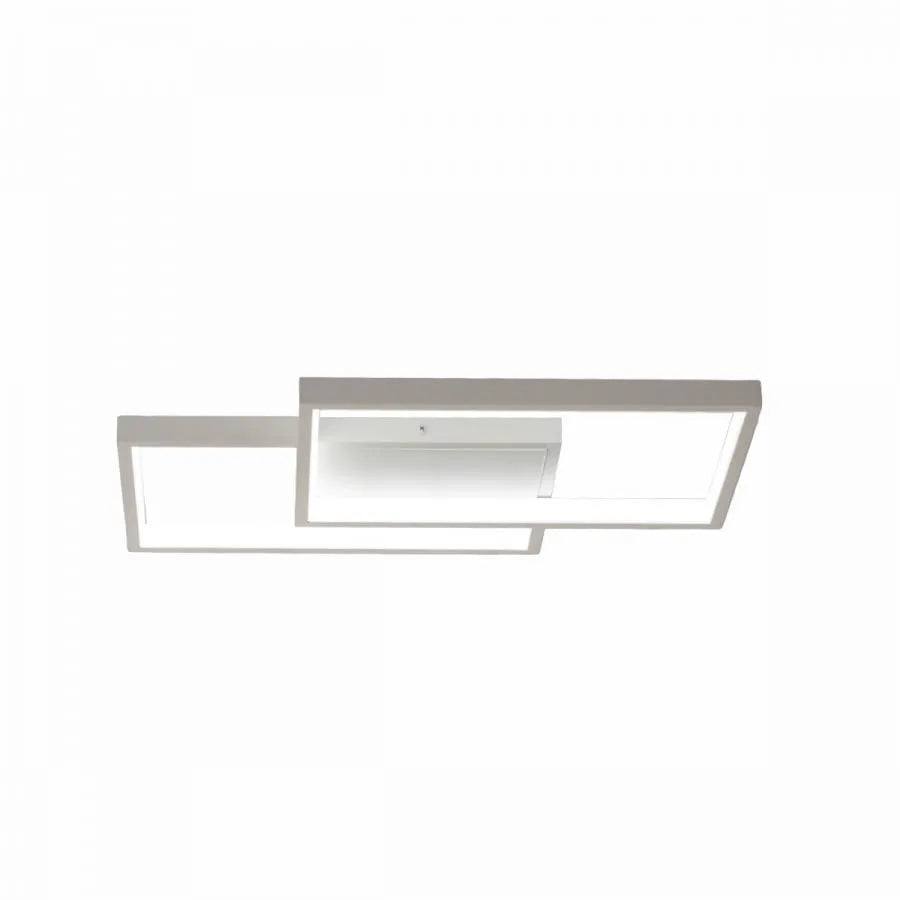 Lustra Led Cu Telecomanda Landyn, 2 Patrate, Lumina Rece/Calda/Neutra, Dimabila - vivimall.ro