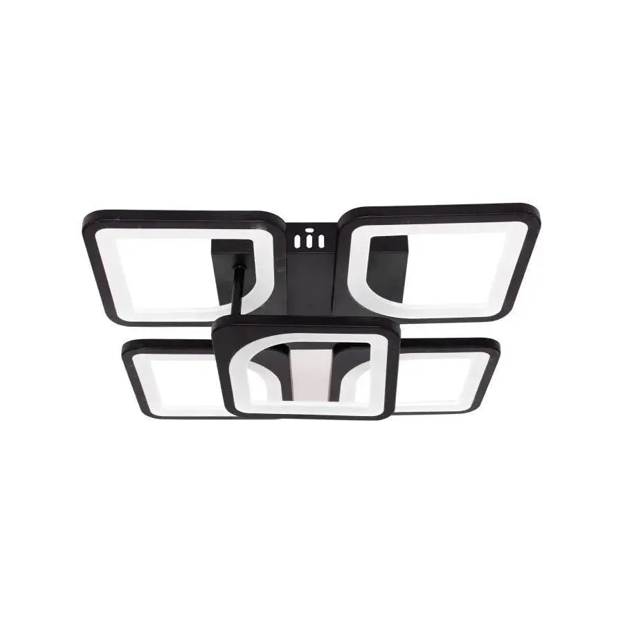 Lustra Led Cu Telecomanda Zoe, 5 Patrate, Lumina Rece/Calda/Neutra, Dimabila - vivimall.ro