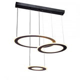 Lustra Led Suspendata Cu Telecomanda Bianca, 3 Cercuri, Lumina Rece/Calda/Neutra, Dimabila - vivimall.ro