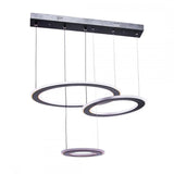 Lustra Led Suspendata Cu Telecomanda Bianca, 3 Cercuri, Lumina Rece/Calda/Neutra, Dimabila - vivimall.ro