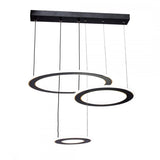 Lustra Led Suspendata Cu Telecomanda Bianca, 3 Cercuri, Lumina Rece/Calda/Neutra, Dimabila - vivimall.ro