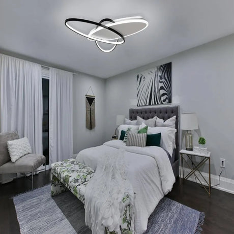 Lustra Led Cu Telecomanda Liguria, 3 Ovale, Lumina Rece/Calda/Neutra, Dimabila - vivimall.ro