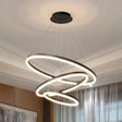 Lustra Led Suspendata Cu Telecomanda Casiana, 3 Cercuri, Lumina Rece/Calda/Neutra, Dimabila - vivimall.ro