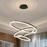 Lustra Led Suspendata Cu Telecomanda Casiana, 3 Cercuri, Lumina Rece/Calda/Neutra, Dimabila - vivimall.ro