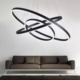 Lustra Led Suspendata Cu Telecomanda Casiana, 3 Cercuri, Lumina Rece/Calda/Neutra, Dimabila - vivimall.ro