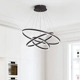 Lustra Led Suspendata Cu Telecomanda Casiana, 3 Cercuri, Lumina Rece/Calda/Neutra, Dimabila - vivimall.ro