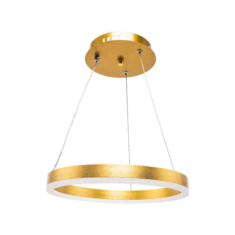 Lustra Led Suspendata Cu Telecomanda Azariah, 1 Cerc, Lumina Rece/Calda/Neutra, Dimabila, Lucios - vivimall.ro