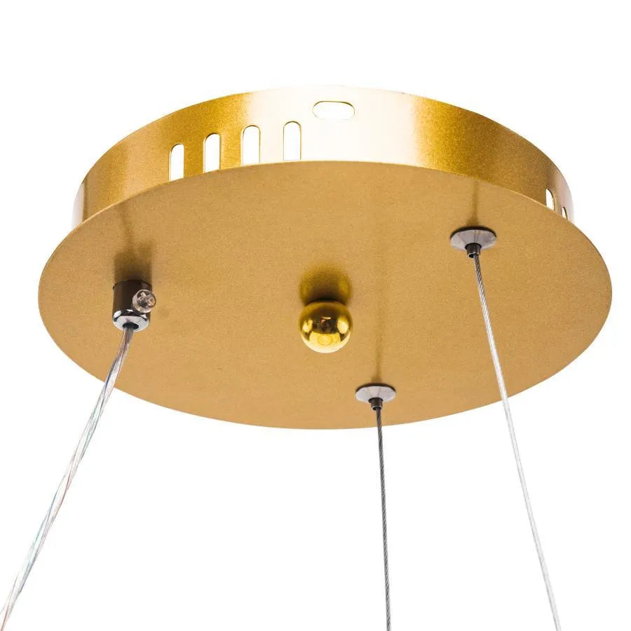 Lustra Led Suspendata Cu Telecomanda Azariah, 1 Cerc, Lumina Rece/Calda/Neutra, Dimabila, Lucios - vivimall.ro