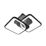 Lustra Led Cu Telecomanda Zoe, 2 Patrate, Lumina Rece/Calda/Neutra, Dimabila - vivimall.ro