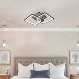 Lustra Led Cu Telecomanda Zoe, 2 Patrate, Lumina Rece/Calda/Neutra, Dimabila - vivimall.ro