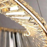 Lustra Led Suspendata Cu Telecomanda Si Cristal Cairo, 2 Cercuri, Lumina Rece/Calda/Neutra, Dimabila, Lucios - vivimall.ro