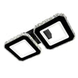 Lustra Led Cristal Quadris, 2 Patrate, Lumina Rece/Calda/Neutra, Dimabila - vivimall.ro