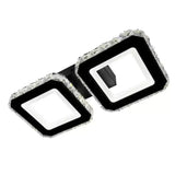 Lustra Led Cristal Quadris, 2 Patrate, Lumina Rece/Calda/Neutra, Dimabila - vivimall.ro