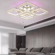 Lustra Led Cu Telecomanda Cu Cristal Quadria Supremo Rgb, 5 Patrate, Lumina Rece/Calda/Neutra, Dimabila - vivimall.ro