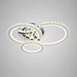 Lustra Led Cu Telecomanda Si Cristal Nova Rotonda Rgb, 3 Cercuri, Lumina Rece/Calda/Neutra, Dimabila - vivimall.ro