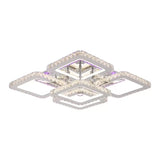Lustra Led Cu Telecomanda Cu Cristal Quadria Supremo Rgb, 5 Patrate, Lumina Rece/Calda/Neutra, Dimabila - vivimall.ro