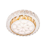 Lustra Led Cu Telecomanda Si Cristal Abatia, Rotunda, Lumina Rece/Calda/Neutra, Dimabila - vivimall.ro