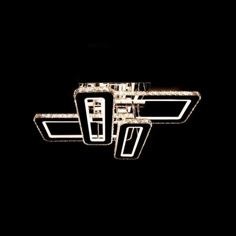 Lustra Led Cu Telecomanda Si Cristal Harmonia, Lumina Rece/Calda/Neutra, Dimabila - vivimall.ro