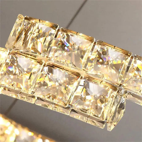 Lustra Led Suspendata Cu Telecomanda Si Cristal Mia Yonca, 1 Cerc, Lumina Rece/Calda/Neutra, Dimabila - vivimall.ro