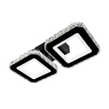 Lustra Led Cristal Quadris, 2 Patrate, Lumina Rece/Calda/Neutra, Dimabila - vivimall.ro