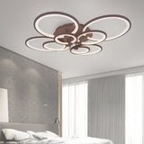 Lustra Led Cu Telecomanda Alani, 8 Cercuri, Lumina Rece/Calda/Neutra, Dimabila - vivimall.ro