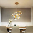 Lustra Led Suspendata Cu Telecomanda Elizabeth, 3 Cercuri, Lumina Rece/Calda/Neutra, Dimabila, Lucios - vivimall.ro