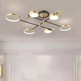 Lustra Led Cu Telecomanda Grupces, 6 Elemente, Lumina Rece/Calda/Neutra, Dimabila - vivimall.ro