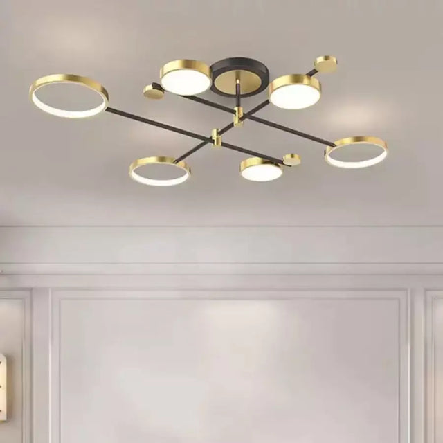 Lustra Led Cu Telecomanda Grupces, 6 Elemente, Lumina Rece/Calda/Neutra, Dimabila - vivimall.ro