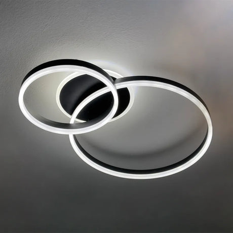 Lustra Led Cu Telecomanda Elisabeth, 2 Cercuri, Lumina Rece/Calda/Neutra, Dimabila - vivimall.ro