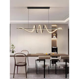 Lustra Led Suspendata Cu Telecomanda Ribbon, Liniara, Lumina Rece/Calda/Neutra, Dimabila - vivimall.ro