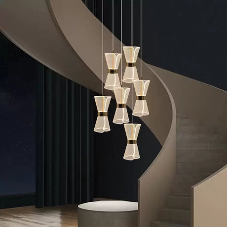 Lustra Led Suspendata Cu Telecomanda Jerome, 6 Elemente, Lumina Rece/Calda/Neutra, Dimabila - vivimall.ro