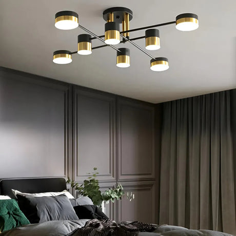 Lustra Led Cu Telecomanda Jayson, 8 Elemente, Lumina Rece/Calda/Neutra, Dimabila - vivimall.ro