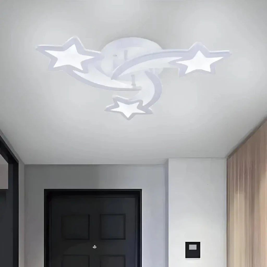 Lustra Led Cu Telecomanda Ipomoea, 3 Stele, Lumina Rece/Calda/Neutra, Dimabila - vivimall.ro