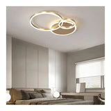 Lustra Led Cu Telecomanda Myrene, 2 Cercuri, Lumina Rece/Calda/Neutra, Dimabila - vivimall.ro