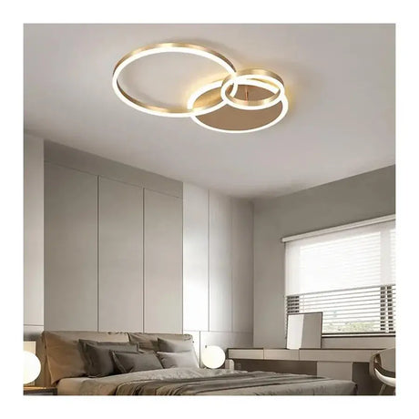 Lustra Led Cu Telecomanda Myrene, 2 Cercuri, Lumina Rece/Calda/Neutra, Dimabila - vivimall.ro