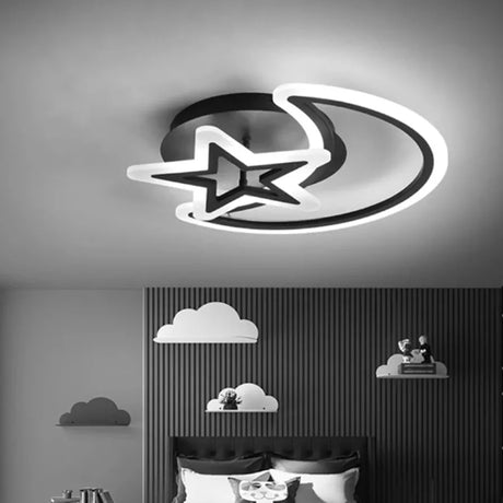 Lustra Led Cu Telecomanda Luna Si Stea, 2 Elemente, Lumina Rece/Calda/Neutra, Dimabila - vivimall.ro