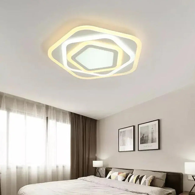Lustra Led Cu Telecomanda Pentagon, Lumina Rece/Calda/Neutra - vivimall.ro