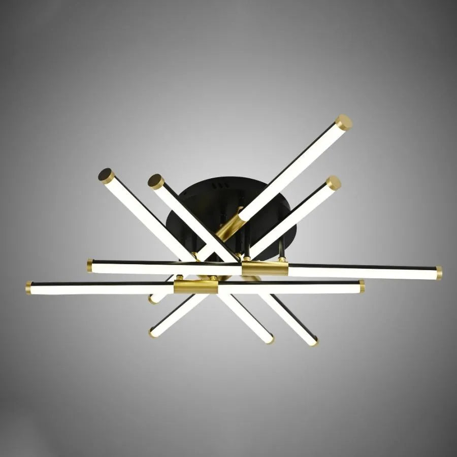 Lustra Led Cu Telecomanda Santino, 6 Elemente, Liniara, Lumina Rece/Calda/Neutra, Dimabila - vivimall.ro