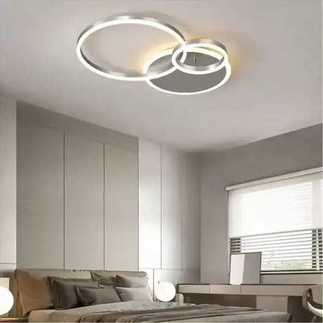 Lustra Led Cu Telecomanda Theodora, 2 Cercuri, Lumina Rece/Calda/Neutra, Dimabila - vivimall.ro