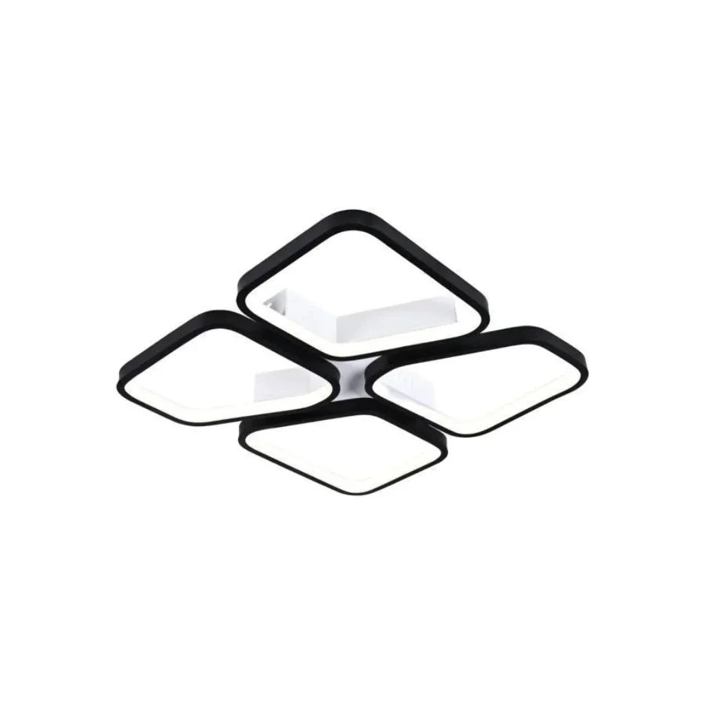 Lustra Led Cu Telecomanda Daiki, 4 Patrate, Lumina Rece/Calda/Neutra, Dimabila - vivimall.ro