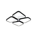 Lustra Led Cu Telecomanda Daiki, 4 Patrate, Lumina Rece/Calda/Neutra, Dimabila - vivimall.ro