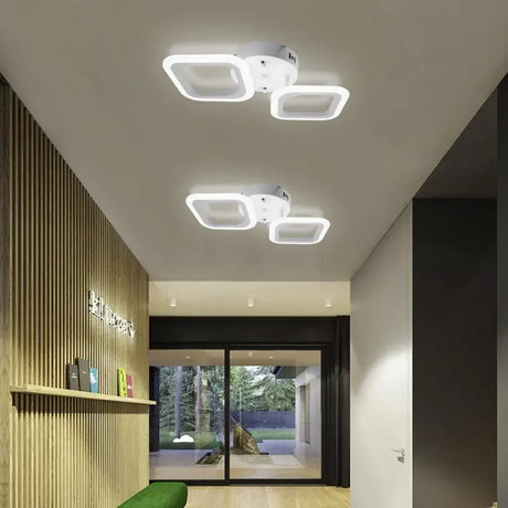 Lustra Led Erika, 2 Patrate, Lumina Neutra - vivimall.ro