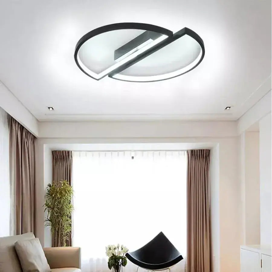 Lustra Led Cu Telecomanda Vector Arcus, 2 Elemente, Lumina Rece/Calda/Neutra, Dimabila - vivimall.ro