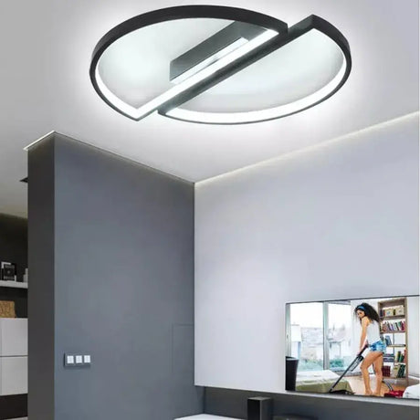 Lustra Led Cu Telecomanda Vector Arcus, 2 Elemente, Lumina Rece/Calda/Neutra, Dimabila - vivimall.ro