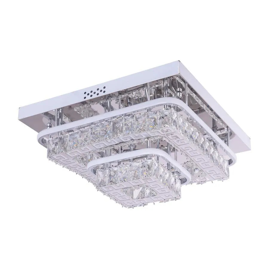 Lustra Led Cu Telecomanda Si Cristal Etan, Lumina Rece/Calda/Neutra, Dimabila - vivimall.ro