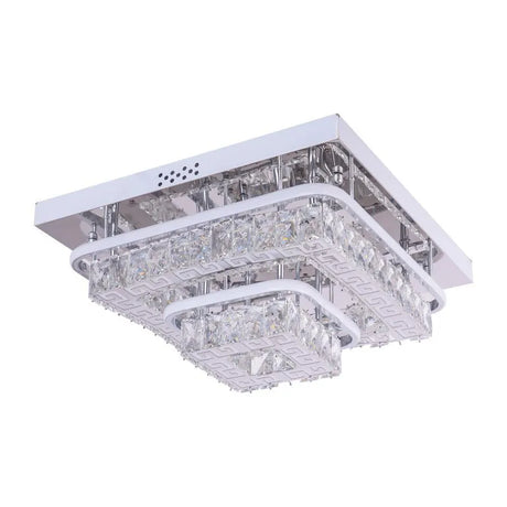 Lustra Led Cu Telecomanda Si Cristal Etan, Lumina Rece/Calda/Neutra, Dimabila - vivimall.ro
