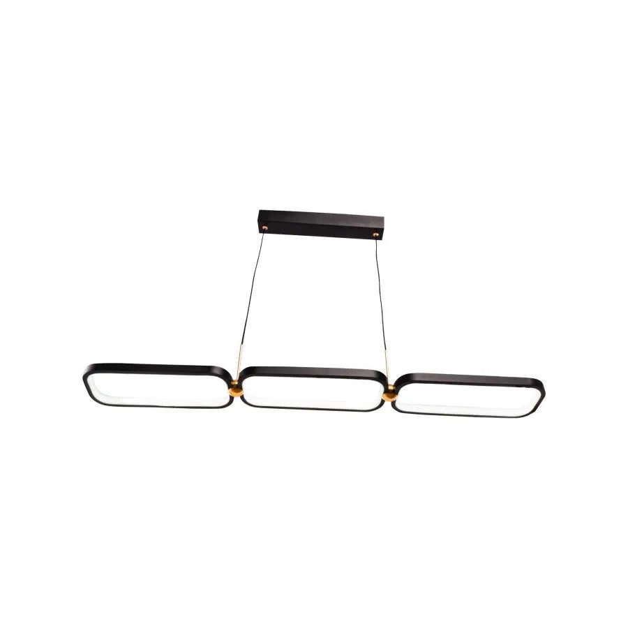 Lustra Led Cu Telecomanda Hansa, 3 Elemente, Liniara, Lumina Rece/Calda/Neutra, Dimabila - vivimall.ro