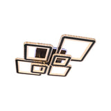 Lustra Led Cu Telecomanda Si Cristal Quadris Rgb, 6 Patrate, Lumina Rece/Calda/Neutra, Dimabila - vivimall.ro