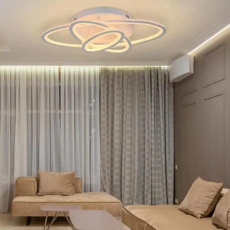 Lustra Led Cu Telecomanda Gentiana, 3 Elipse, Lumina Rece/Calda/Neutra, Dimabila - vivimall.ro