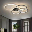 Lustra Led Cu Telecomanda Killian , 6 Cercuri, Lumina Rece/Calda/Neutra, Dimabila - vivimall.ro